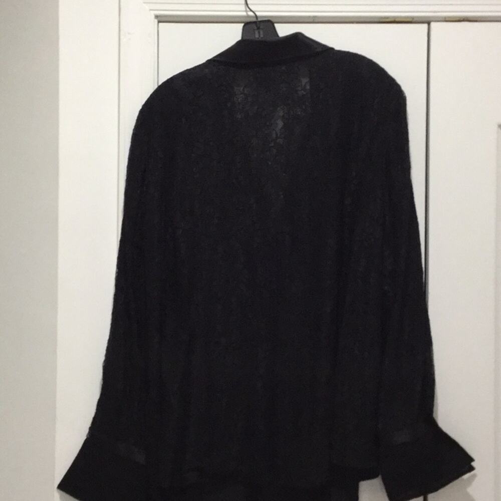 Carmen Marc Valo satin lace black blouse 20w nwot - Picture 7 of 8